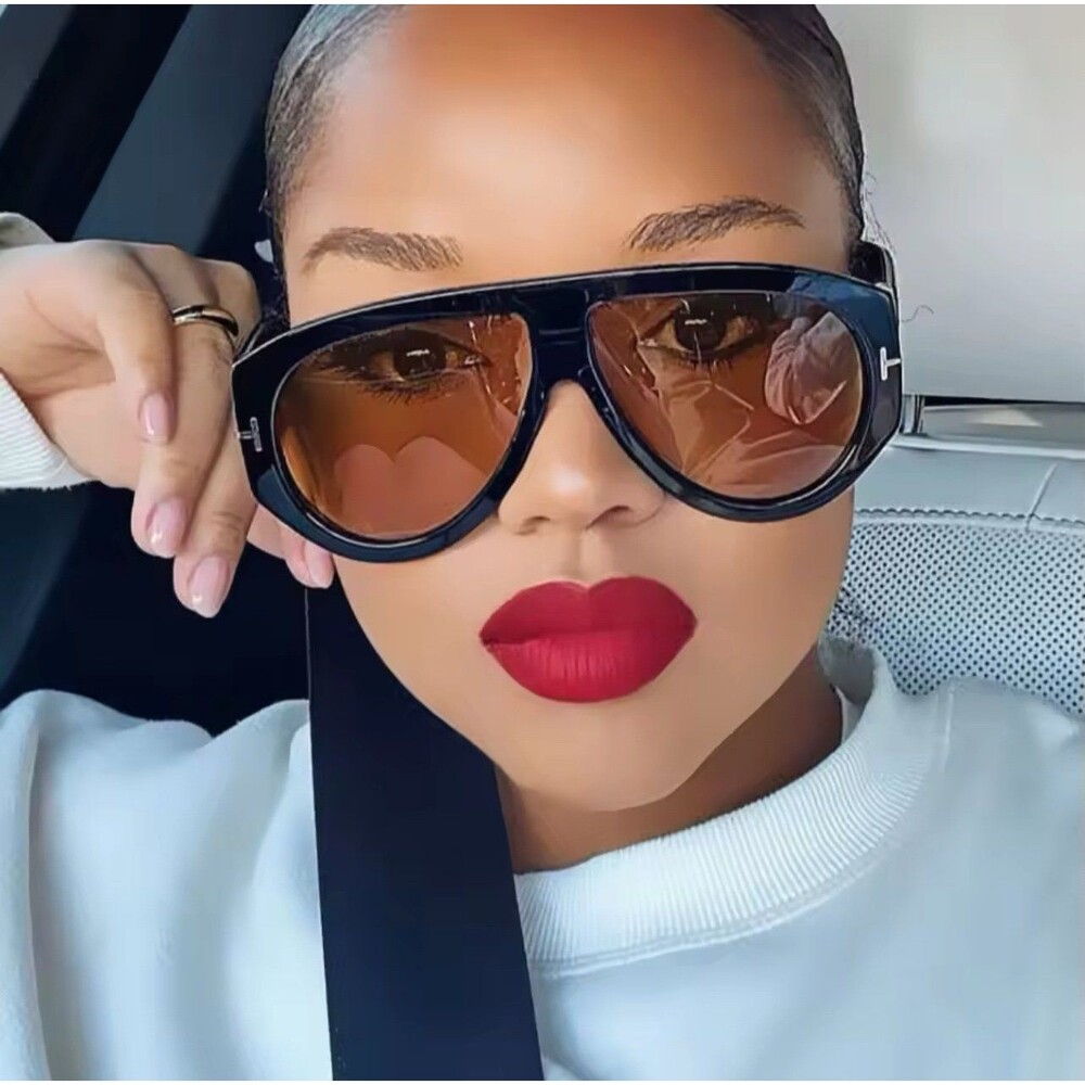 Vintage Luxury Brand Designer Oversized Pilot Sunglasses Women For Men Shades Bi - Picture 2 of 10